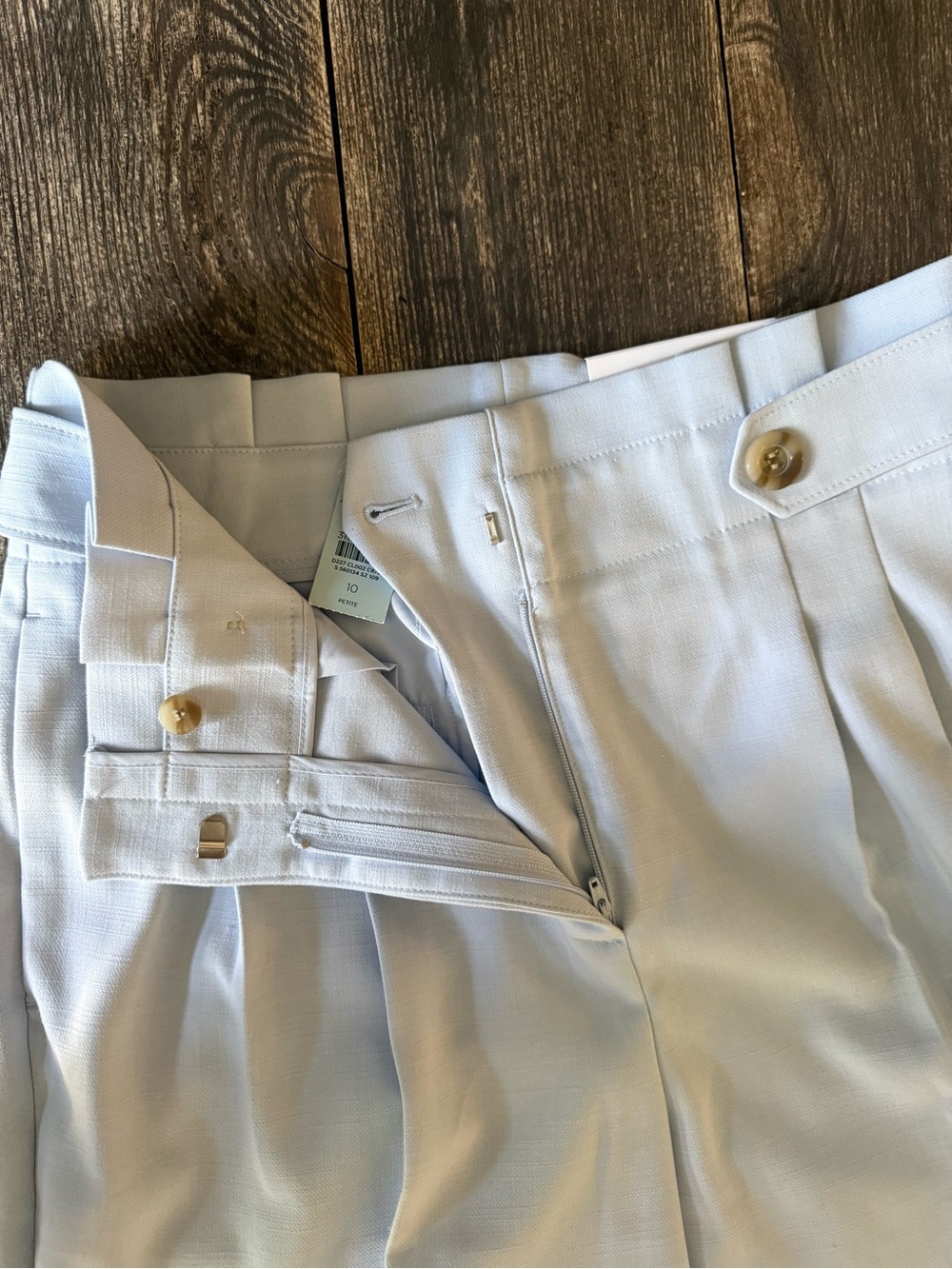 Ann Taylor White Pleated Trouser Petite 10 NWT High Waist Tailored - Picture 5 of 11